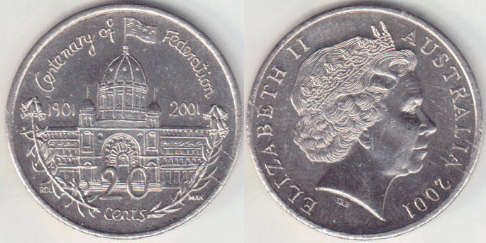 2001 Australia 20 Cents (Victoria) A001404